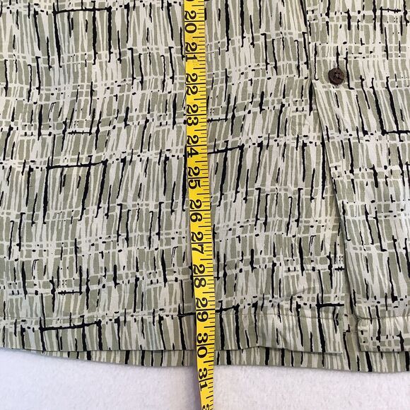 Kahuna Bay By Visitor Mens Medium Shirt Short Sleeve Collar Silk Blend Tan Black - Picture 7 of 10